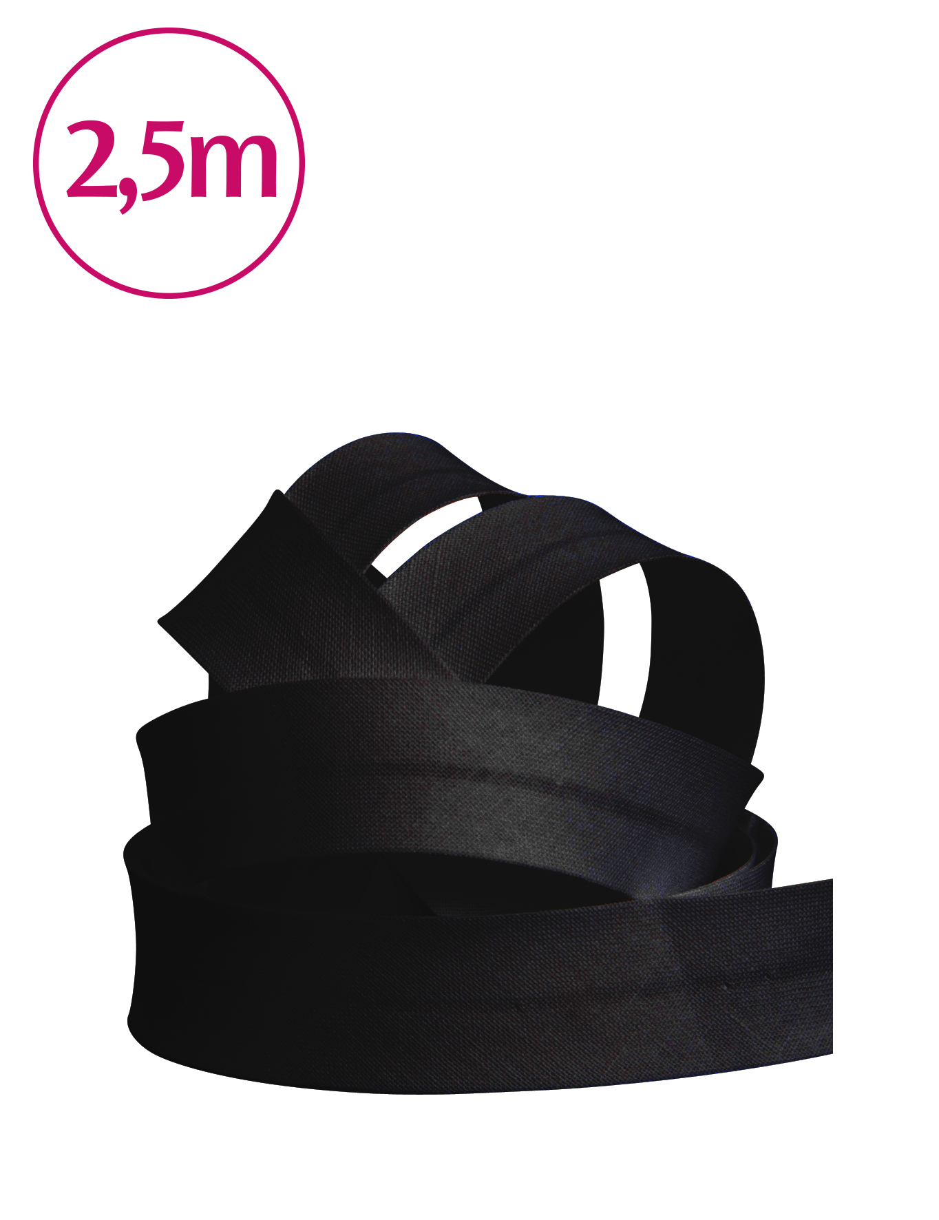Schr&#228;gband 2,5 m 19 mm schwarz