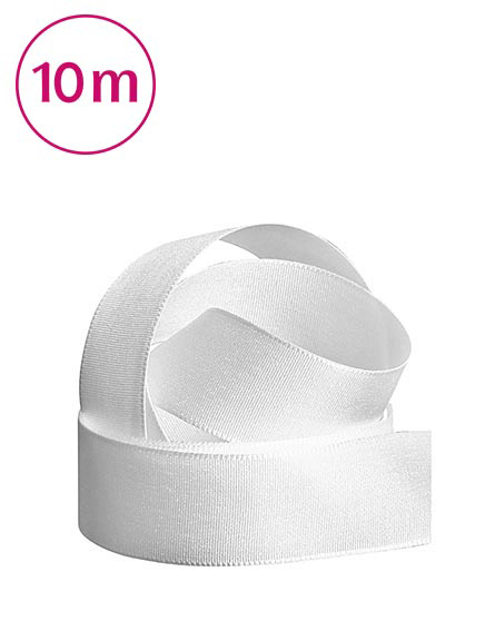 Band Taft   10m 25 mm weiss