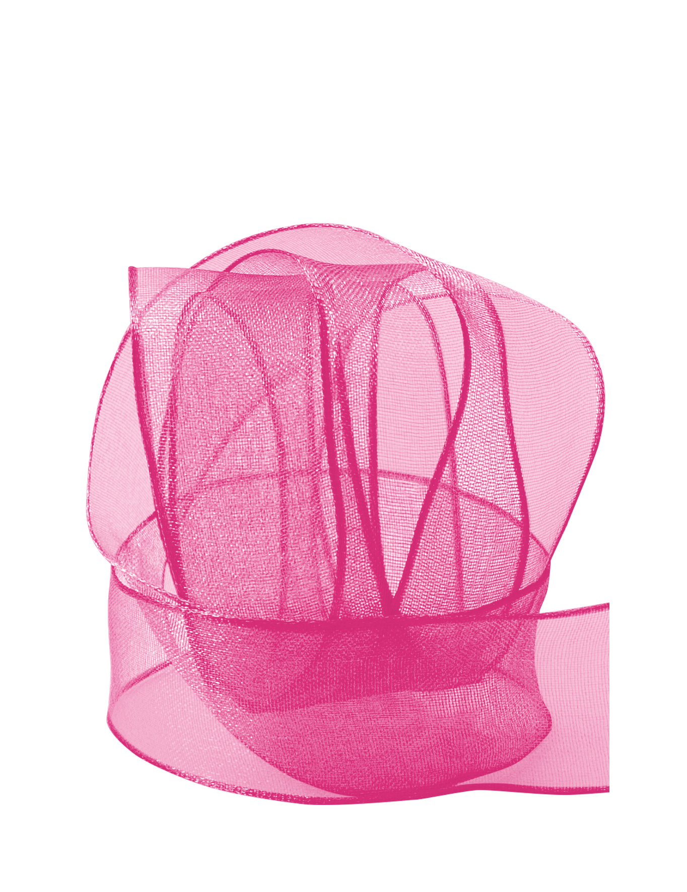 Band Chiffon / Draht 25 mm rosa 25m