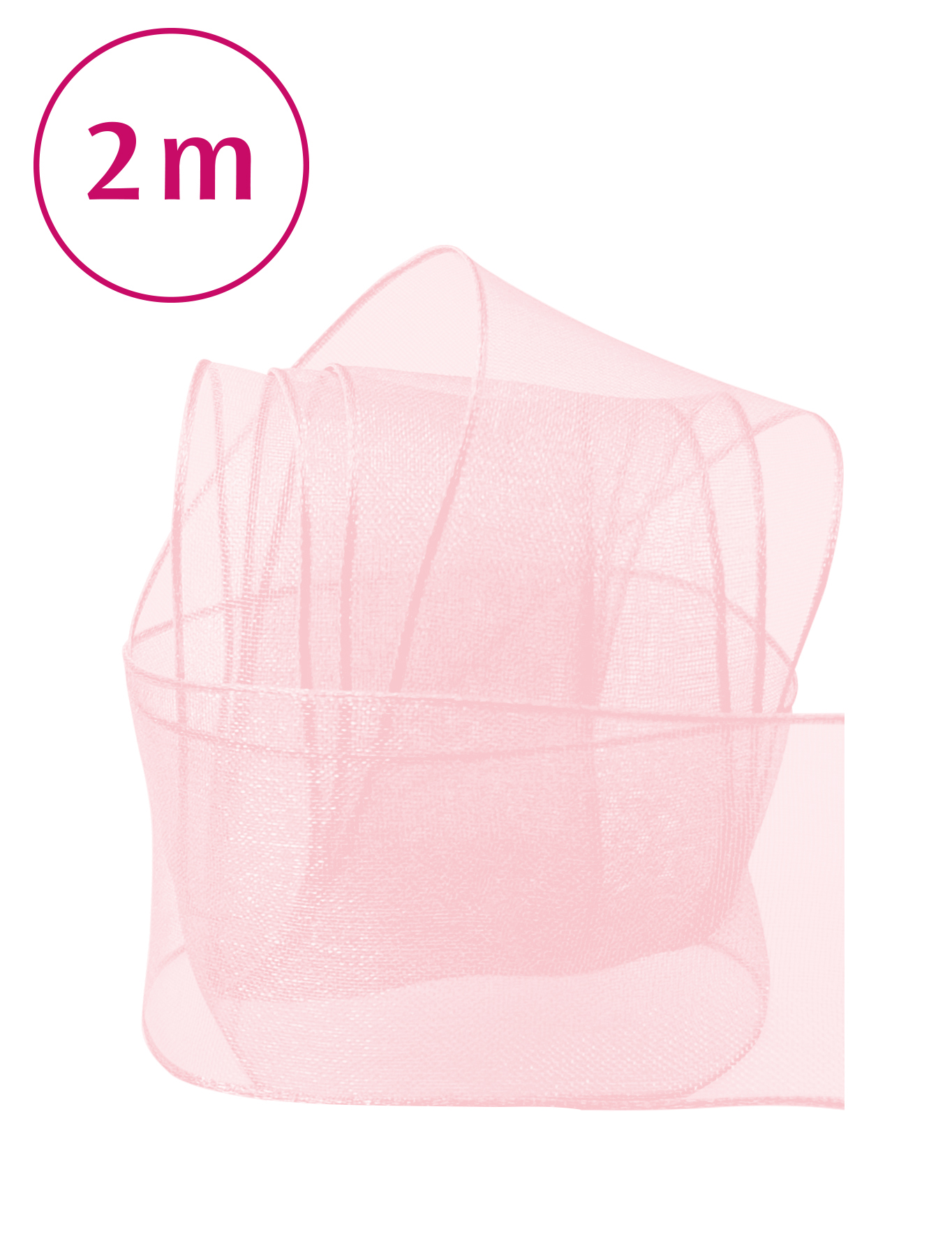 Band Chiffon/Draht /  5m 40 mm rose