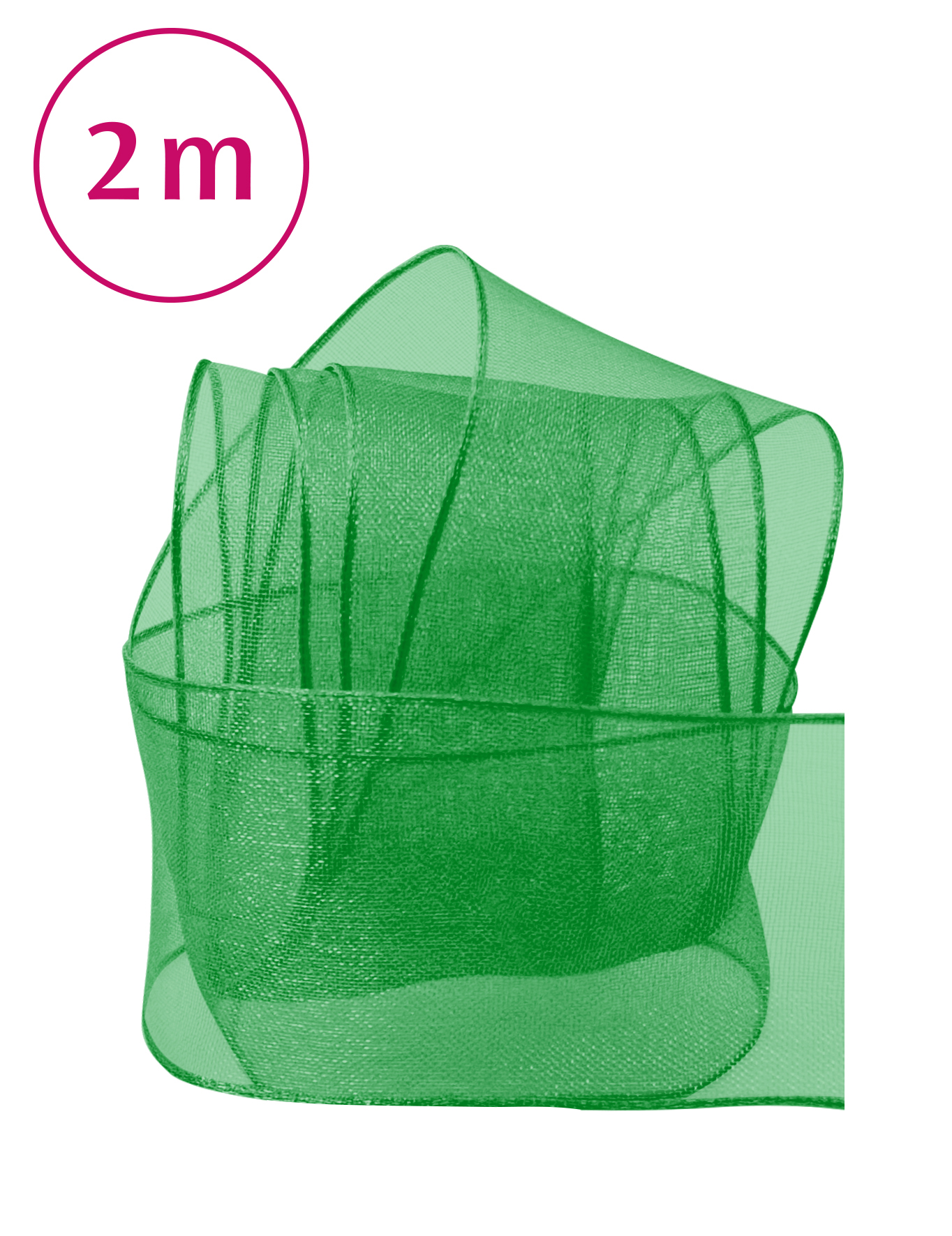 Band Chiffon / Draht / signalgr&#252;n 2m 40mm