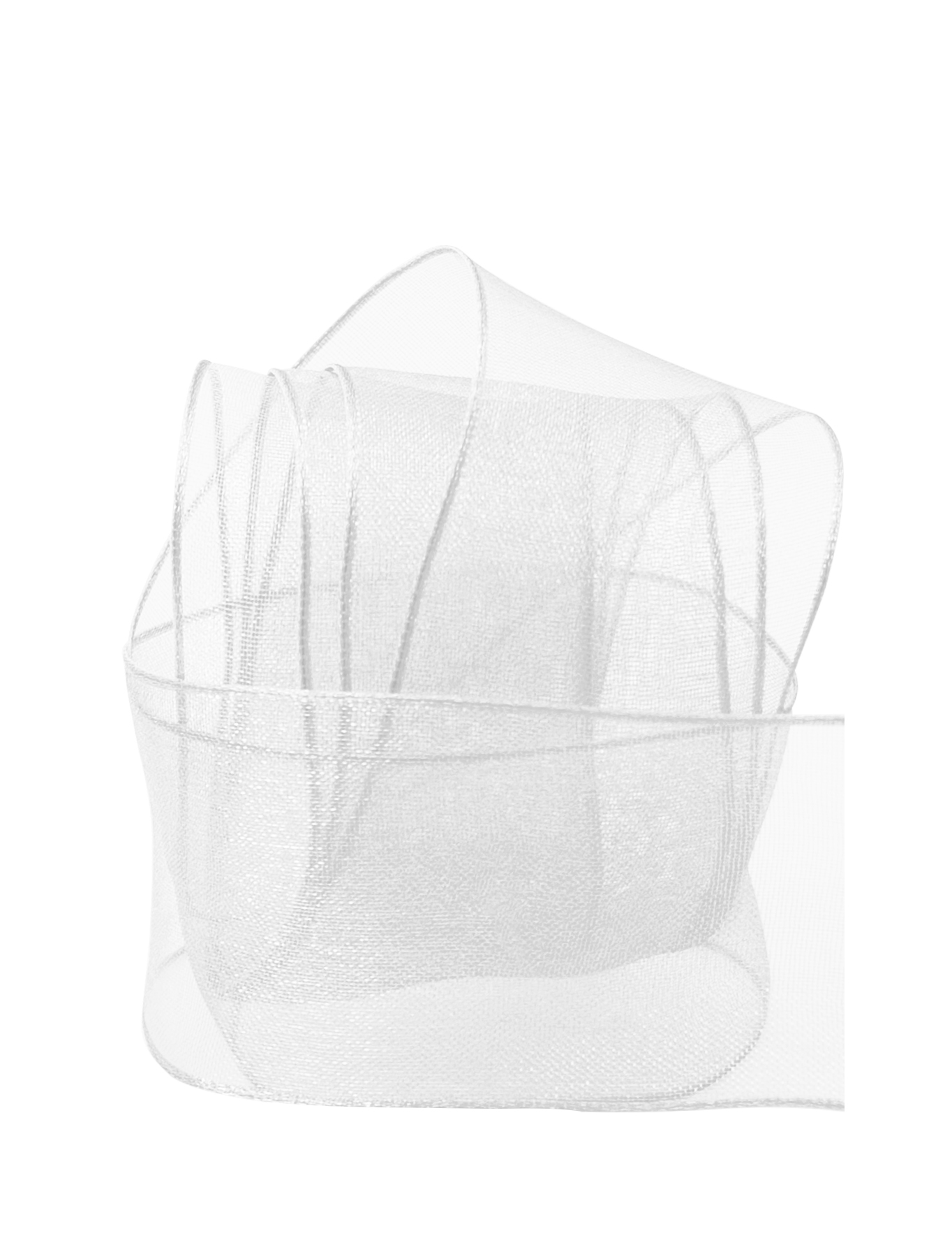 Band Chiffon/ Draht 40 mm weiss 25m
