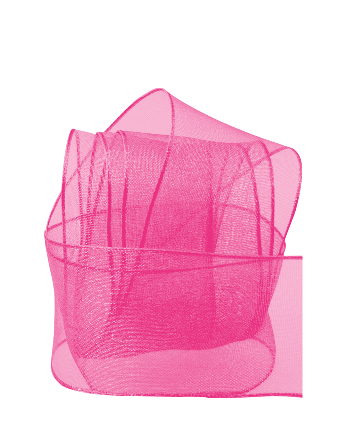Band Chiffon/ Draht 40 mm rosa 25m