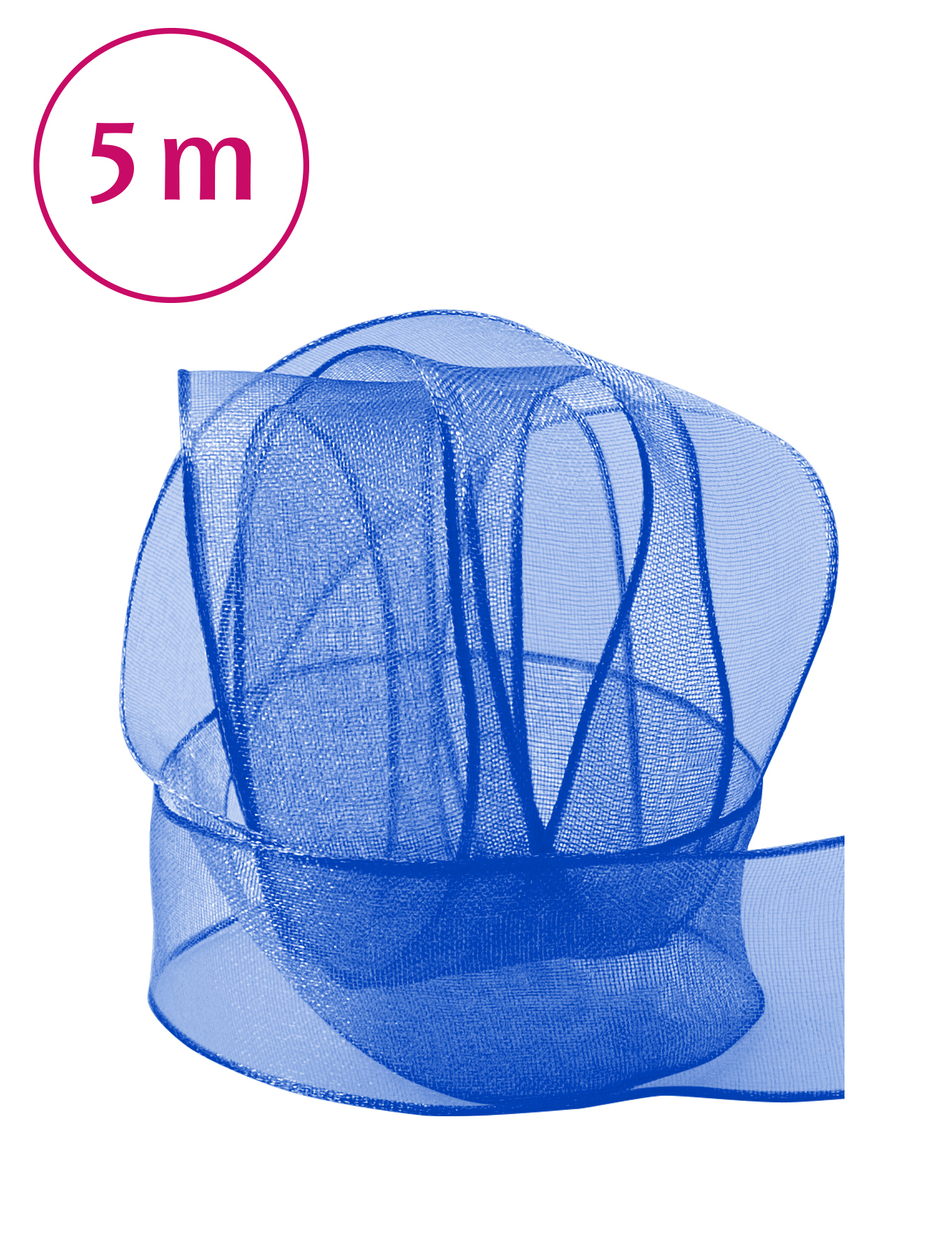Band Chiffon/Draht /royalblue 5m 25mm