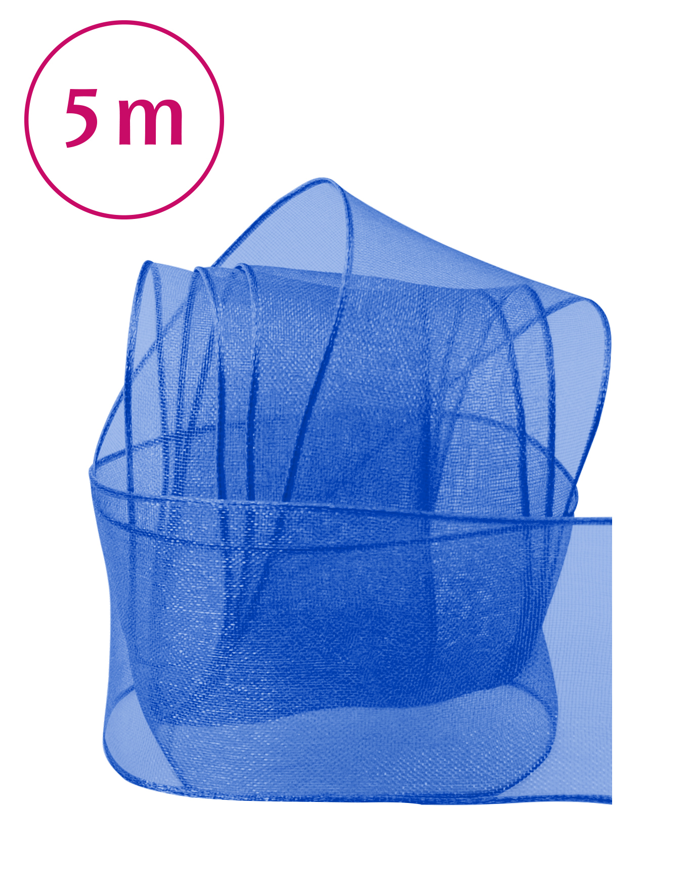 Band Chiffon/Draht /5m 40 mm royalblau