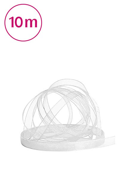 Band Chiffon  / 10m 6 mm weiss