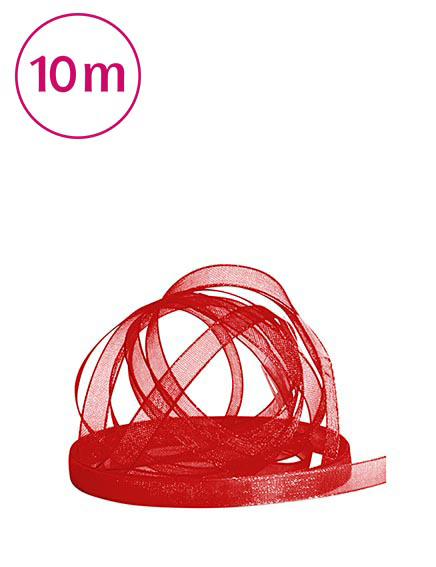 Band Chiffon  / 10m 6 mm hochrot