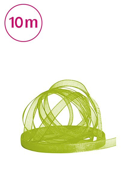 Band Chiffon  / 10m 6 mm moosgr&#252;n