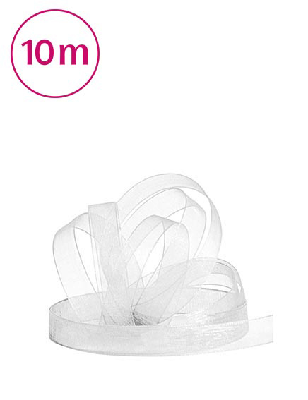 Band Chiffon  / 10m 10 mm weiss