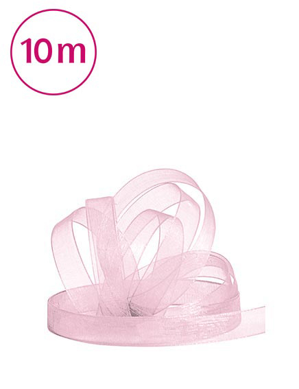 Band Chiffon  / 10m 10 mm hellrosa