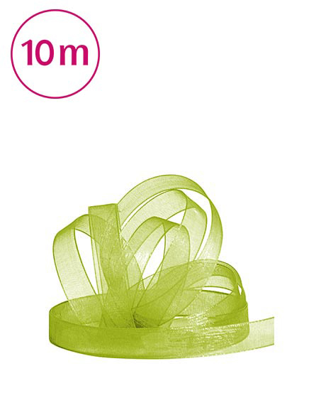 Band Chiffon  / 10m 10 mm moosgruen