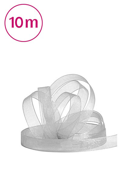 Band Chiffon  / 10m 10 mm silber