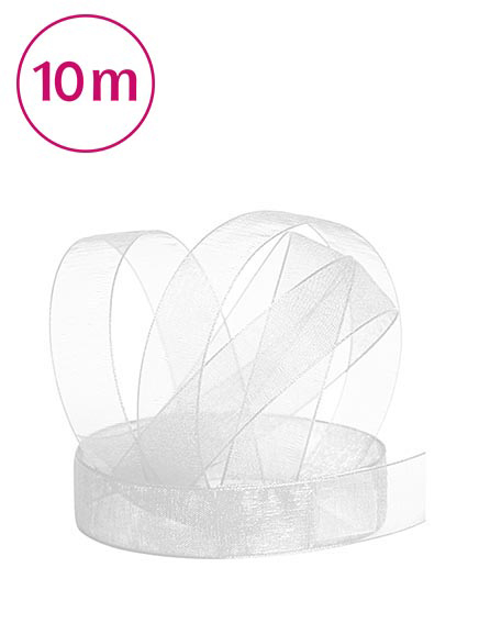 Band Chiffon  / 10m 15 mm weiss