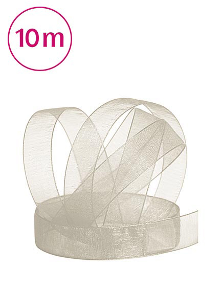 Band Chiffon  / 10m 15 mm schlamm