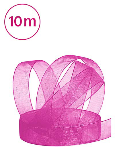 Band Chiffon  / 10m 15 mm kirschrot