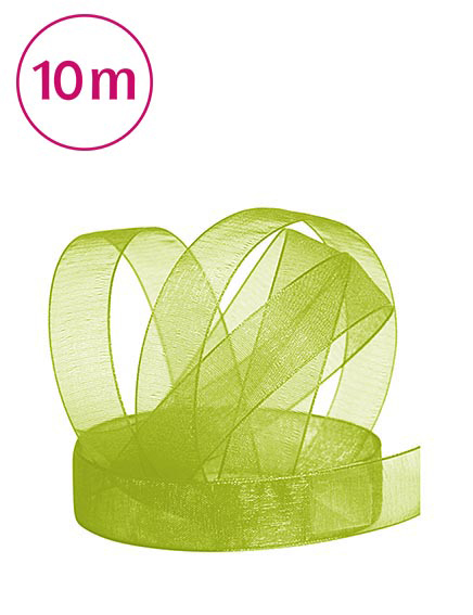 Band Chiffon  / 10m 15 mm moosgr&#252;n