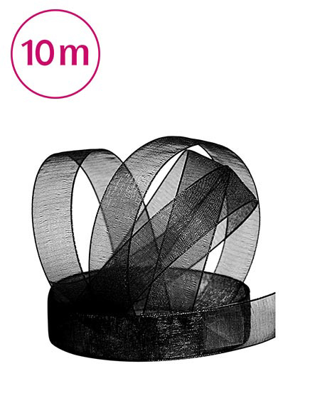 Band Chiffon  / 10m 15 mm schwarz