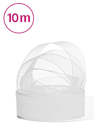 Band Chiffon  / 10m 25 mm weiss