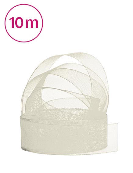 Band Chiffon  / 10m 25 mm creme