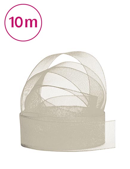 Band Chiffon  / 10m 25 mm schlamm