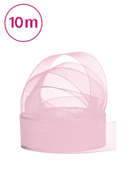 Band Chiffon  / 10m 25 mm hellrosa