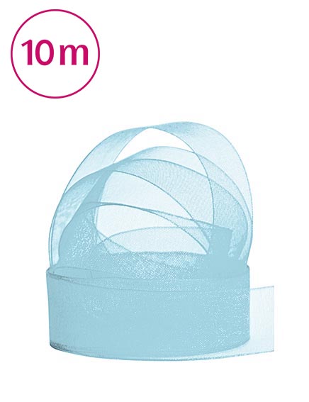 Band Chiffon  / 10m 25 mm altblau
