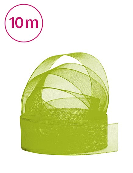Band Chiffon  / 10m 25 mm moosgruen