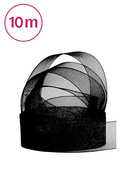 Band Chiffon  / 10m 25 mm schwarz