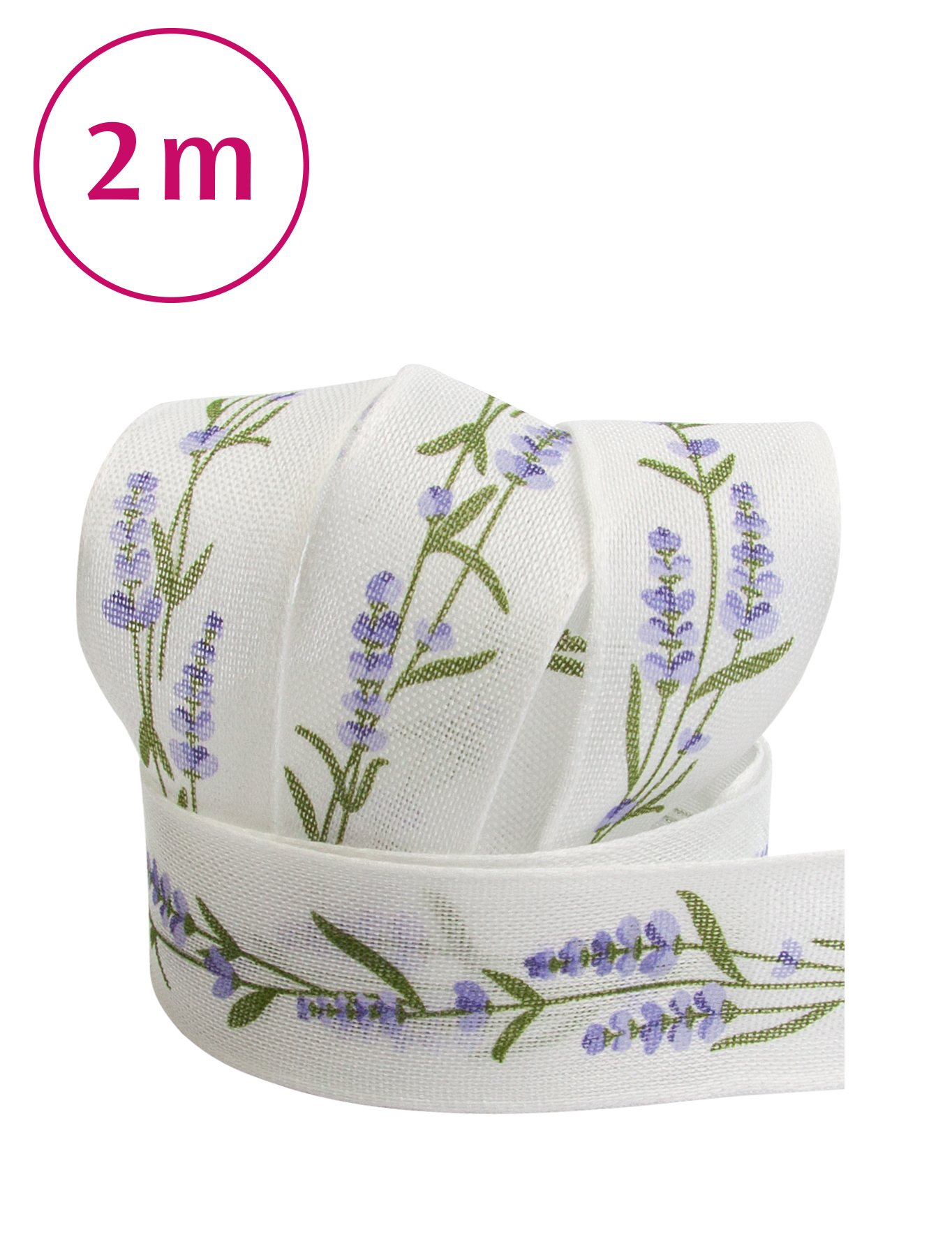 Band Lavendel  / 2m 25 mm creme