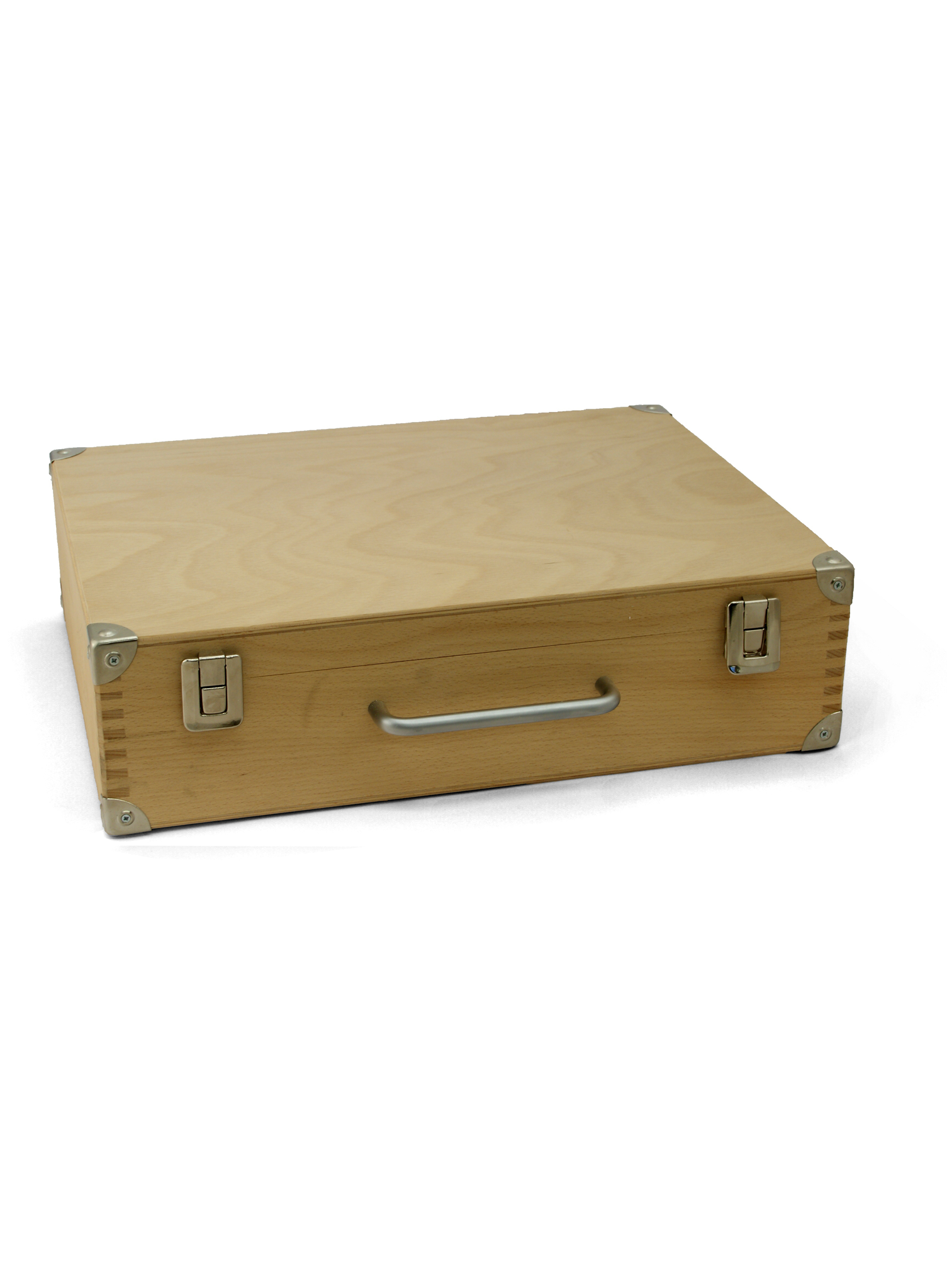 Holzkoffer mit Metallgriff 41,5 x 31 x 11 cm