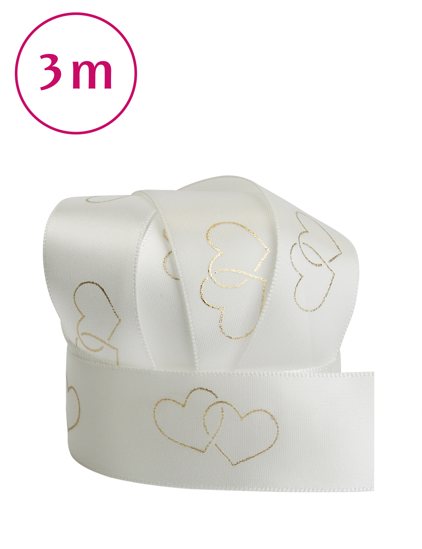 Band creme  Herzen 3m 25 mm