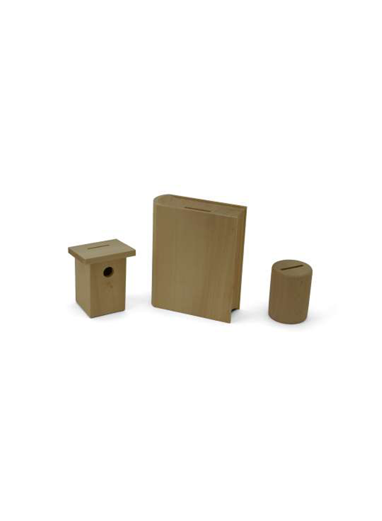 Spardose mit Schloss D 5,5cm, H 7,5cm, Buche