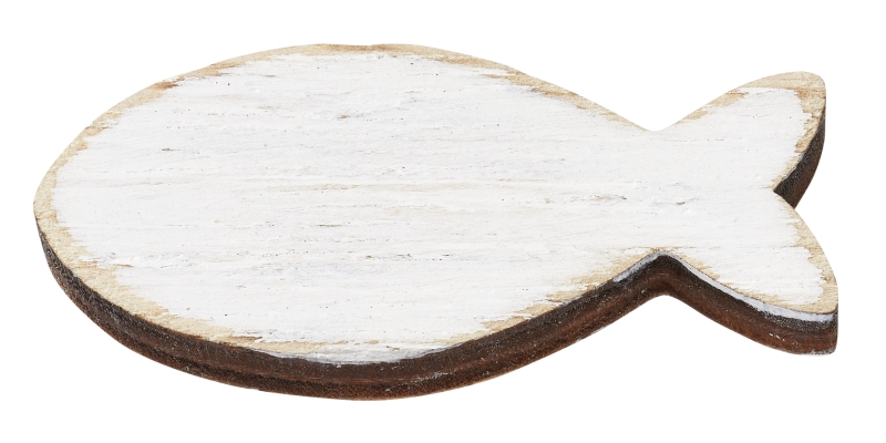 Fische Holz  6cm, 5St weiss