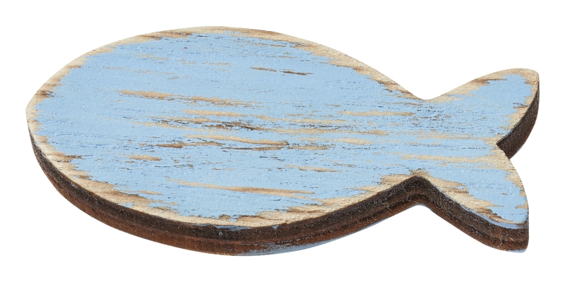 Fische Holz 4.5cm, 5St. hellblau