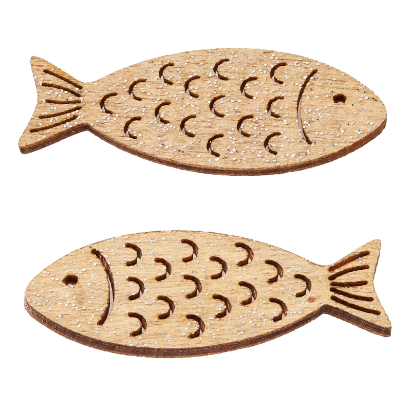 Fische Glimmer, 40mm, 6St. braun