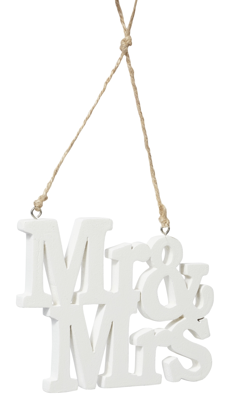 Holz-Deko Mr. &amp; Mrs. ca. 12 cm