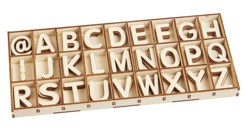 Buchstaben-Set 2,8cm, 81 Teile, natur