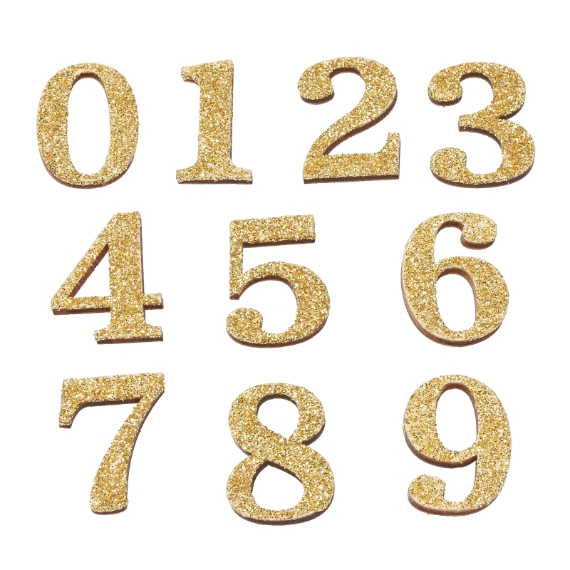 Zahlen-Satz ca, 2,8cm, 20 Teile, gold