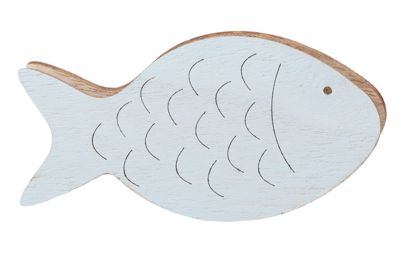 Deko-Fisch m. Klammer  10,5cm, hellblau