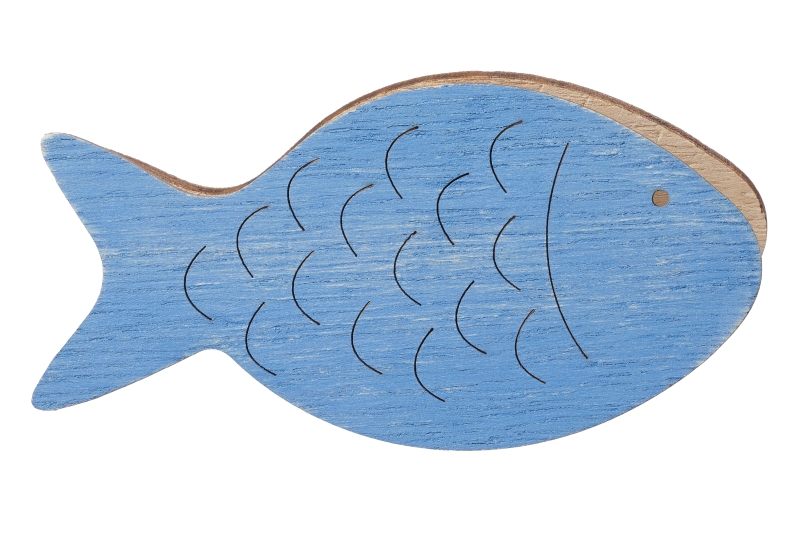 Deko-Fisch m. Klammer  10,5cm, blau