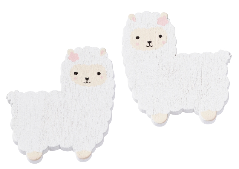 Holz-Sticker Lama  5cm,  2 St.