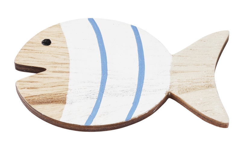 Holz-Fische  7,5cm, weiss