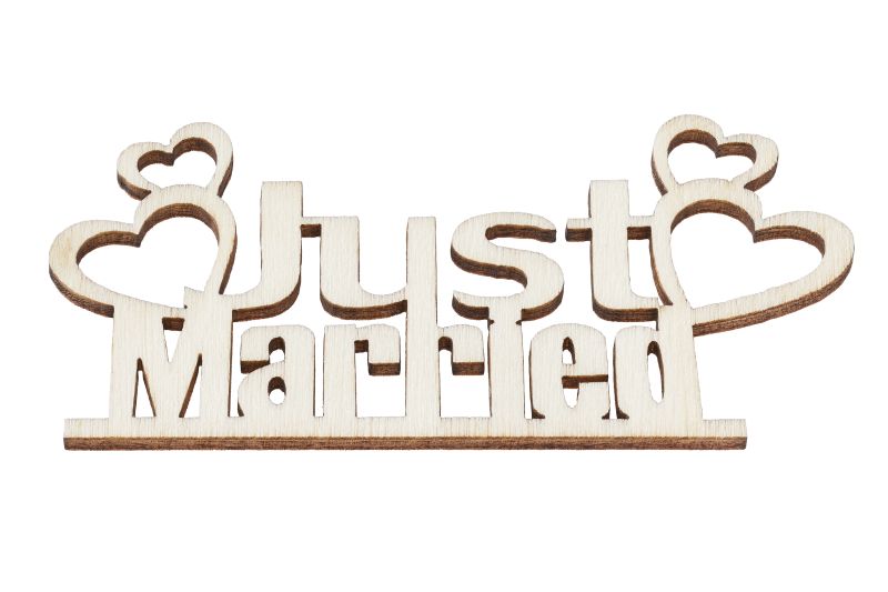 Just Married,  8cm, natur, 4St
