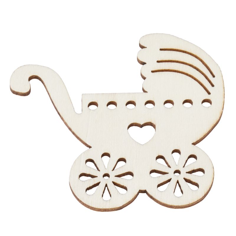 Kinderwagen  8cm, natur, 4St