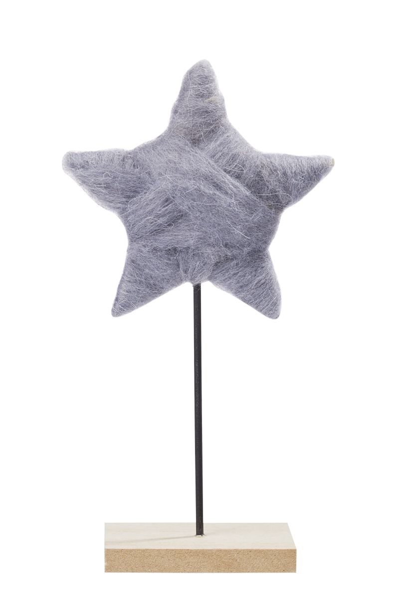 Stern-Deko gefilzt,  18cm, grau