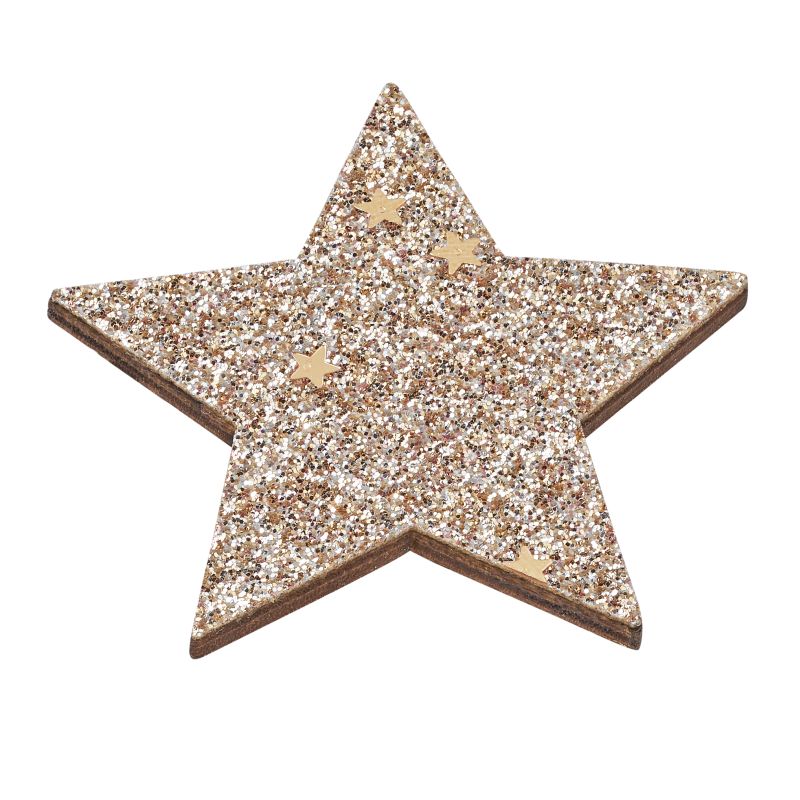 Glitzer-Stern  4cm, gold, 4St KP