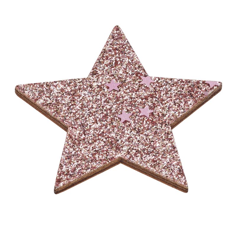 Glitzer-Stern  4cm, rosé, 4St KP