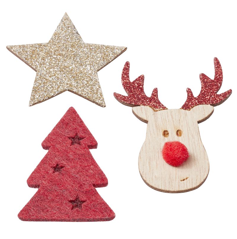 Weihnachts-Set  4,5-6,5cm, rot, 3St