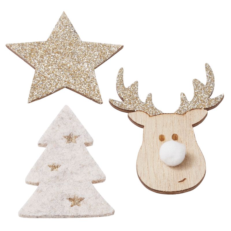 Weihnachts-Set  4,5-6,5cm, beige 3St