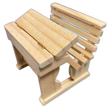 Schulbank 7x5,8x6cm natur